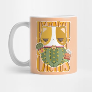 Golden Barrel Cactus Cat Mug